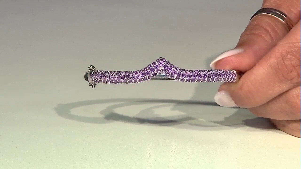 Video Zambian Amethyst Silver Bangle