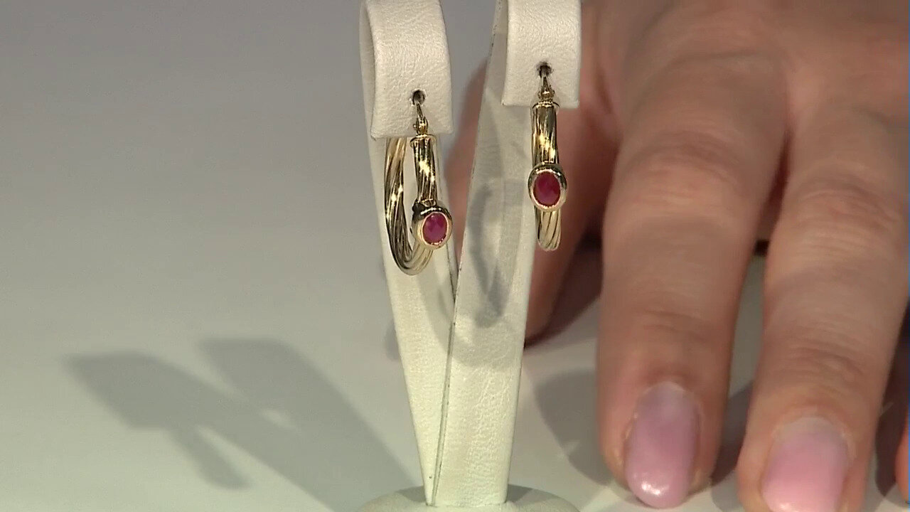 Video Mozambique Ruby Silver Earrings