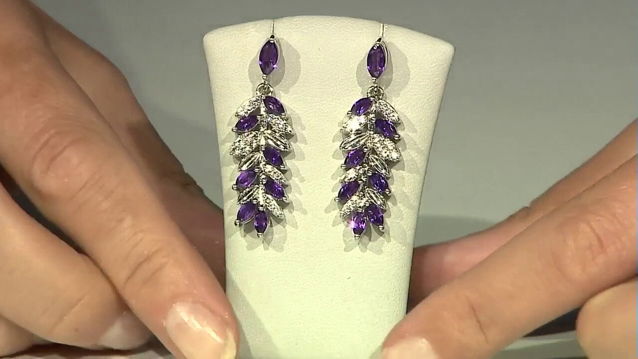 Video Sibirischer Amethyst-Silberohrringe