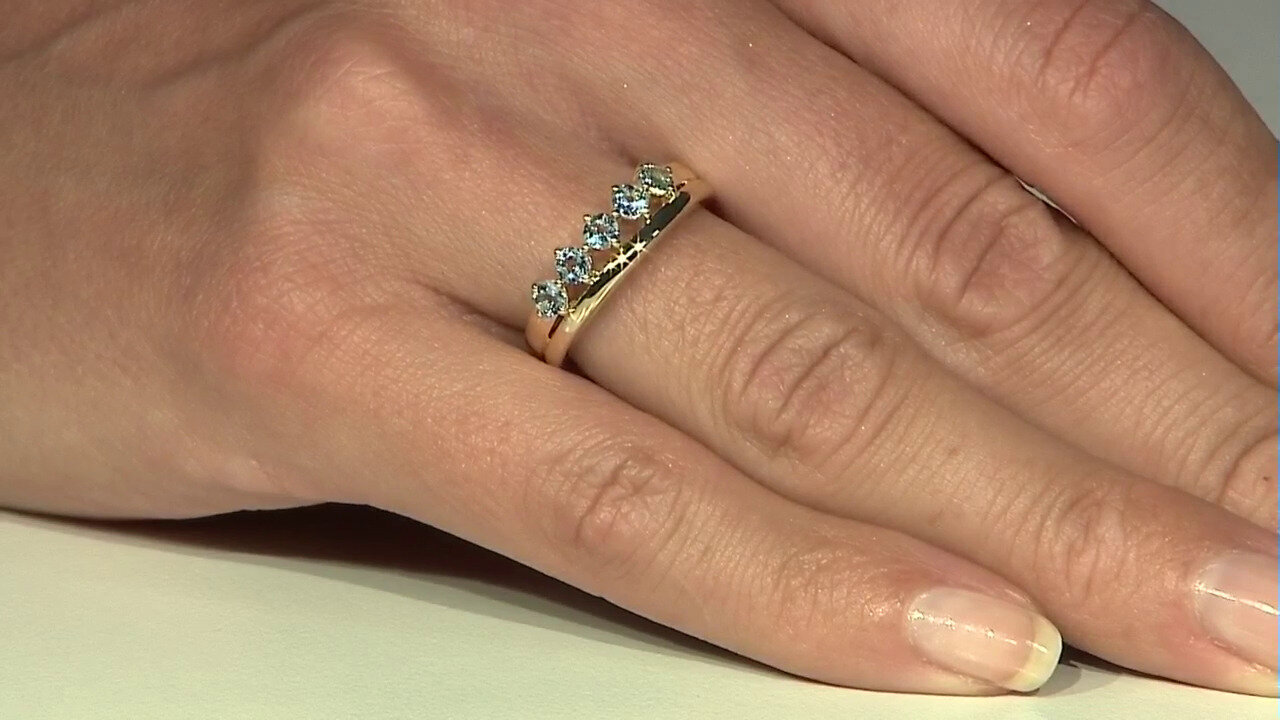 Video 9K Santa Maria Aquamarine Gold Ring (Adela Gold)