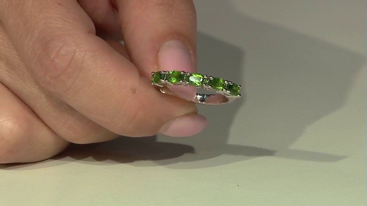 Video Bague en argent et Diopside de Russie