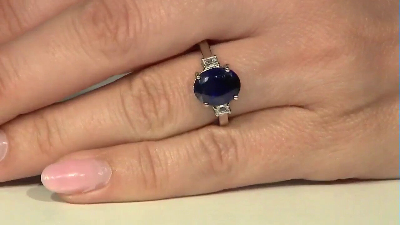 Video Anillo en plata con Zafiro azul de Madagascar