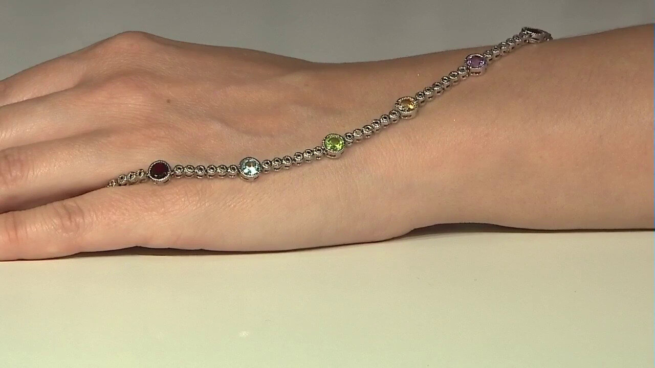 Video Garnet Silver Bracelet