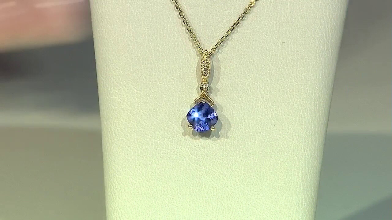 Video 10K AAA Tanzanite Gold Necklace