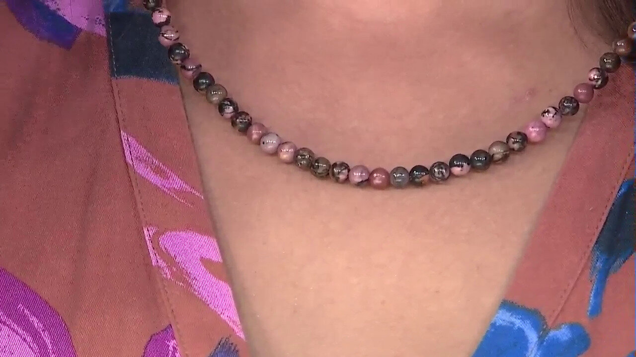 Video Collier en argent et Rhodonite