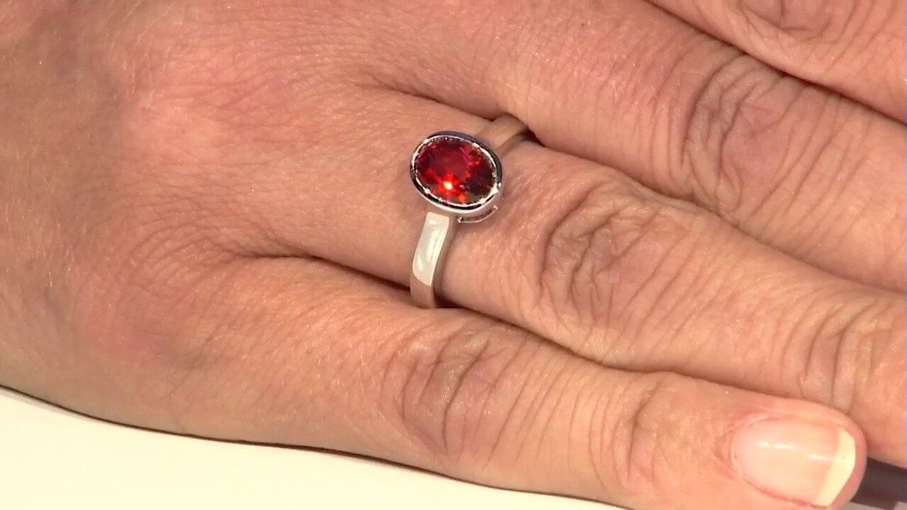 Video Cranberry Topaz Silver Ring