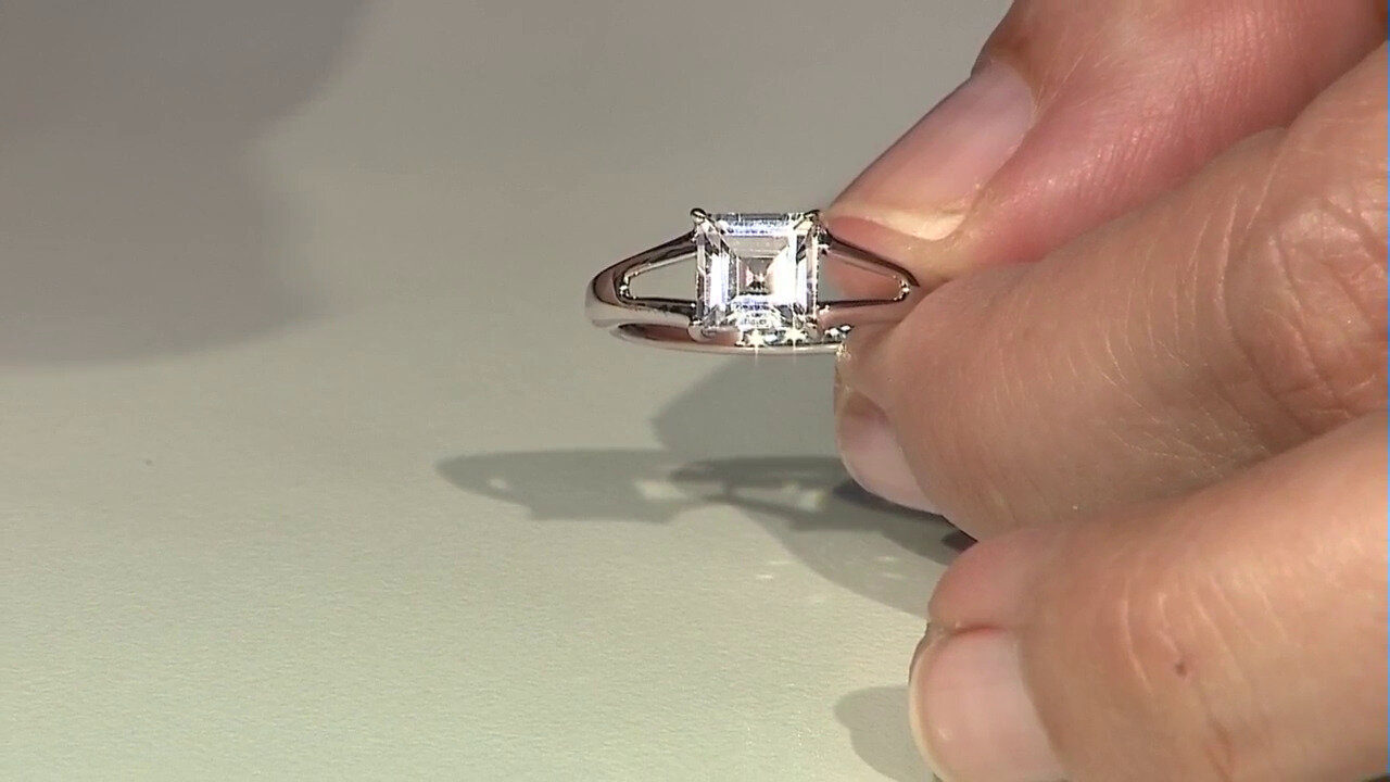 Video White Topaz Silver Ring