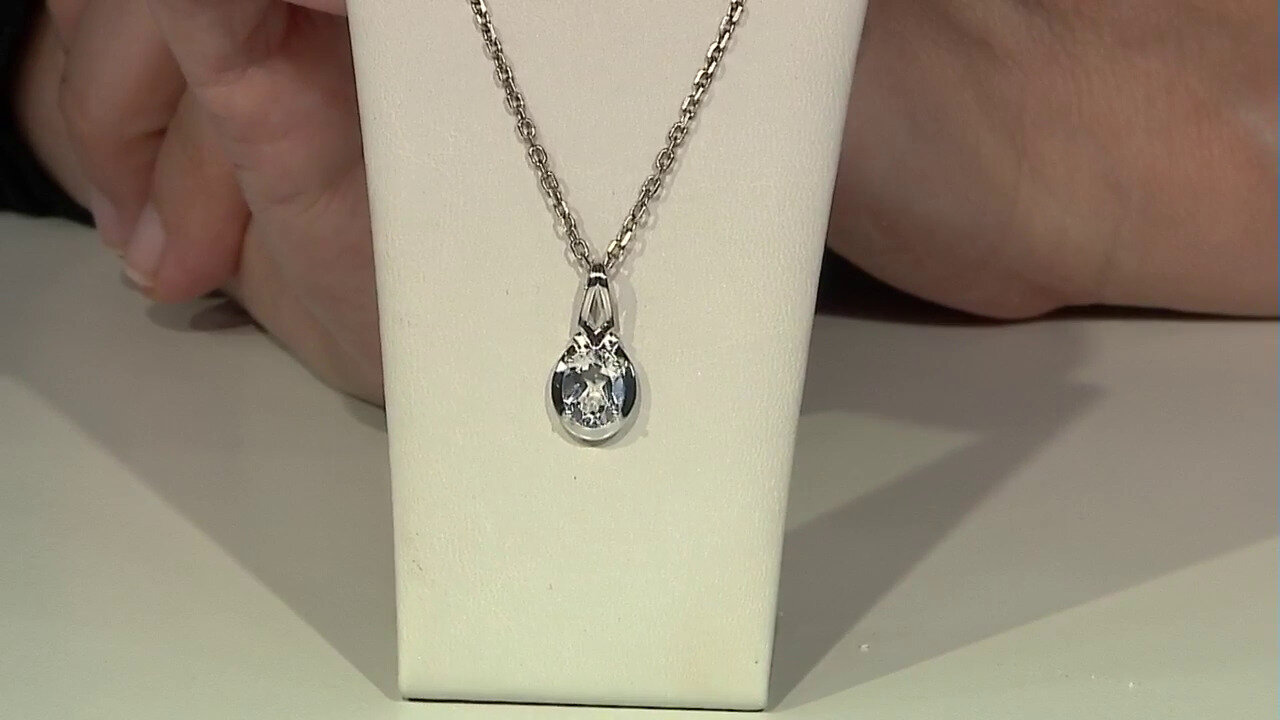 Video White Topaz Silver Pendant