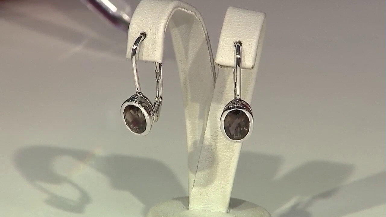 Video Boucles d'oreilles en argent et Quartz fumé