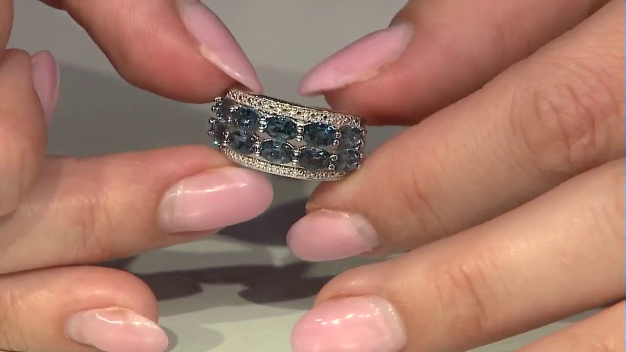 Video Anillo en plata con Topacio azul de Londres