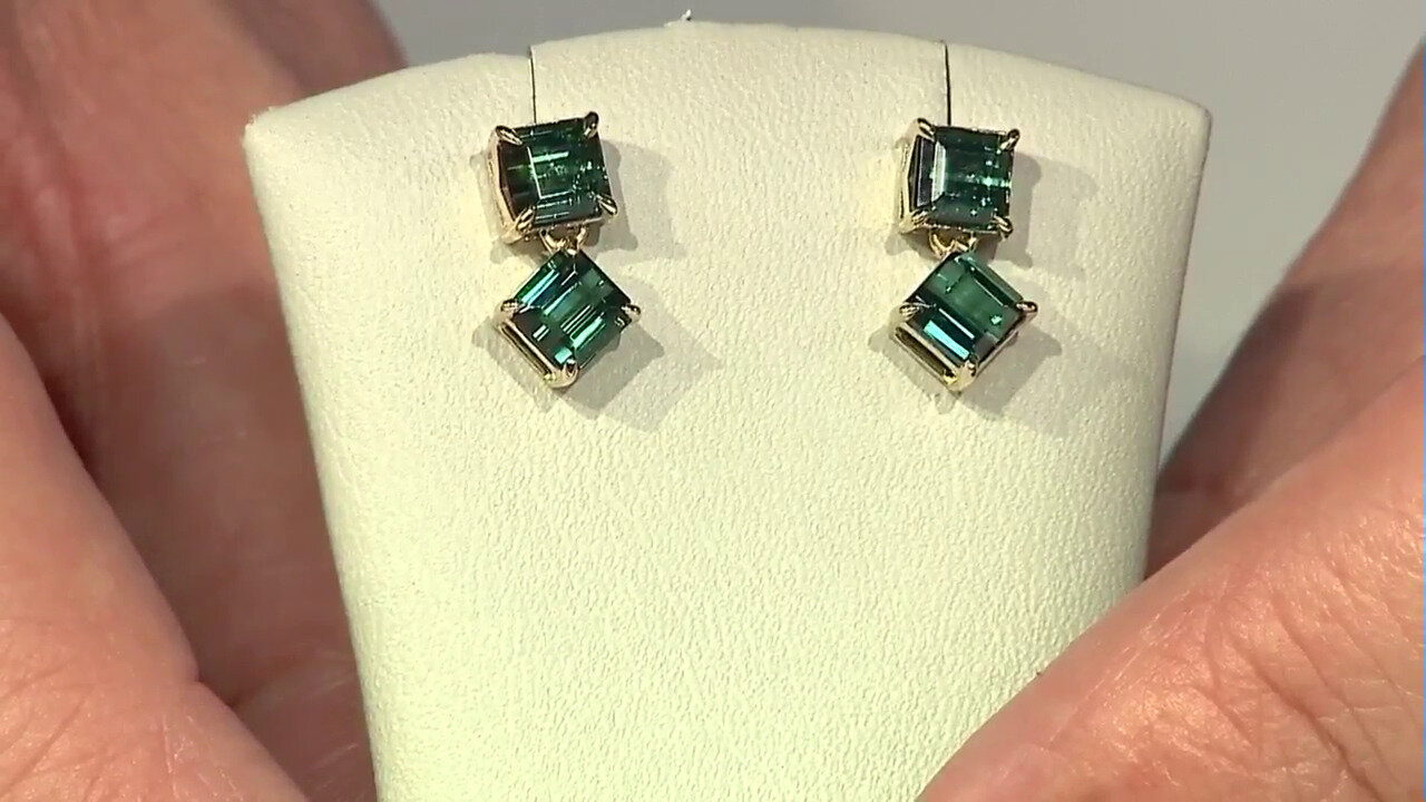 Video Boucles d'oreilles en or et Tourmaline verte de Benedito (Adela Gold)