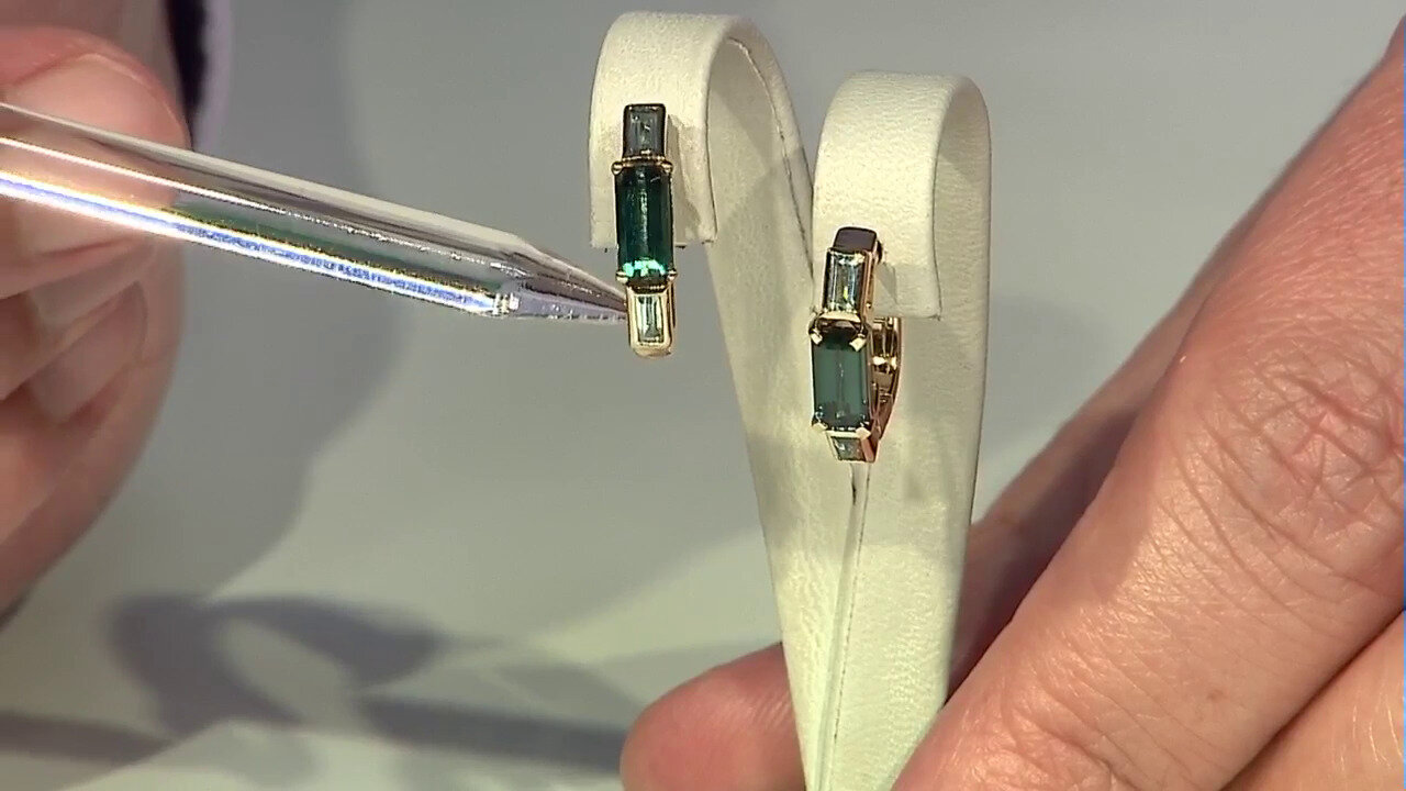 Video Boucles d'oreilles en argent et Tourmaline verte de Benedito