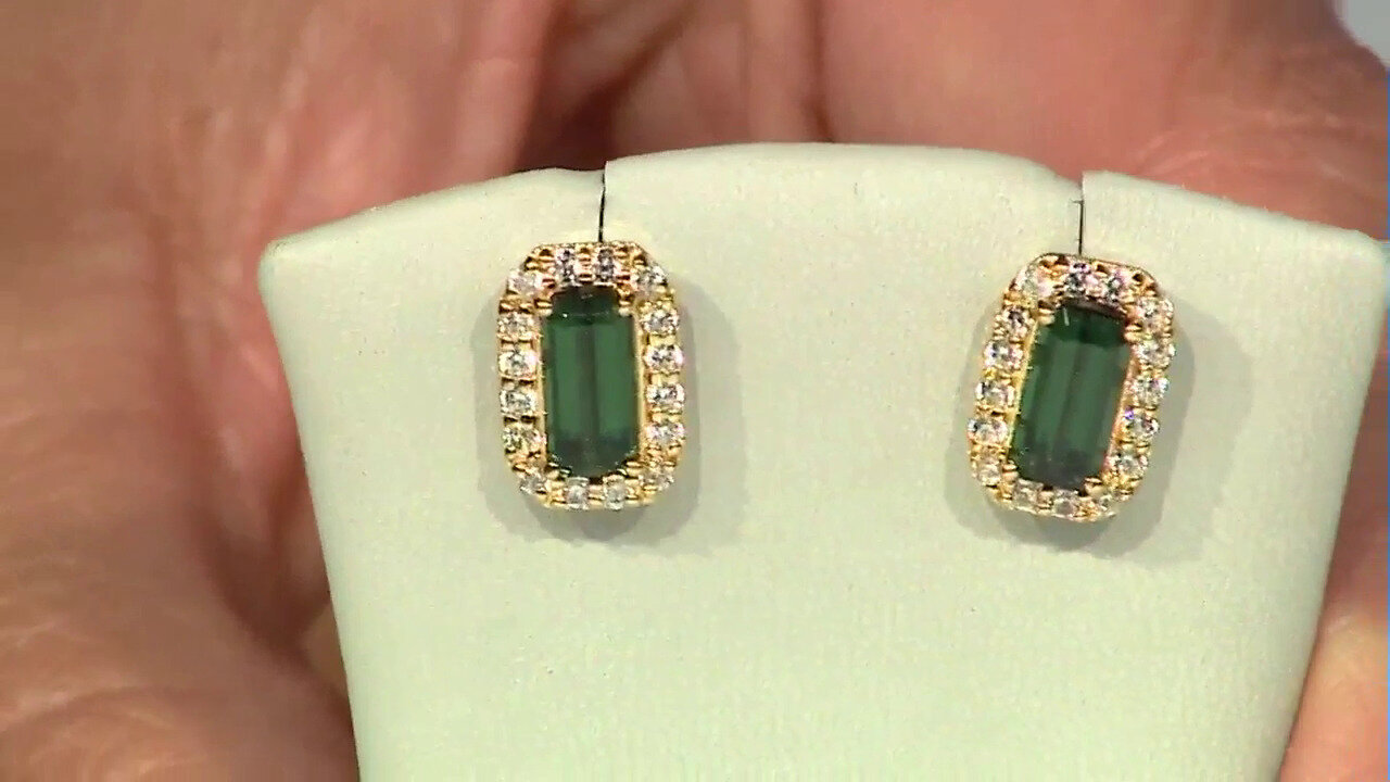 Video Boucles d'oreilles en argent et Tourmaline verte de Benedito