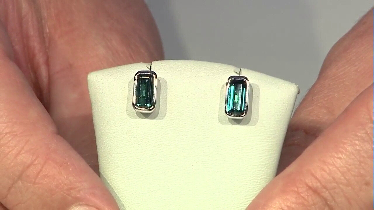 Video Boucles d'oreilles en argent et Tourmaline verte de Benedito