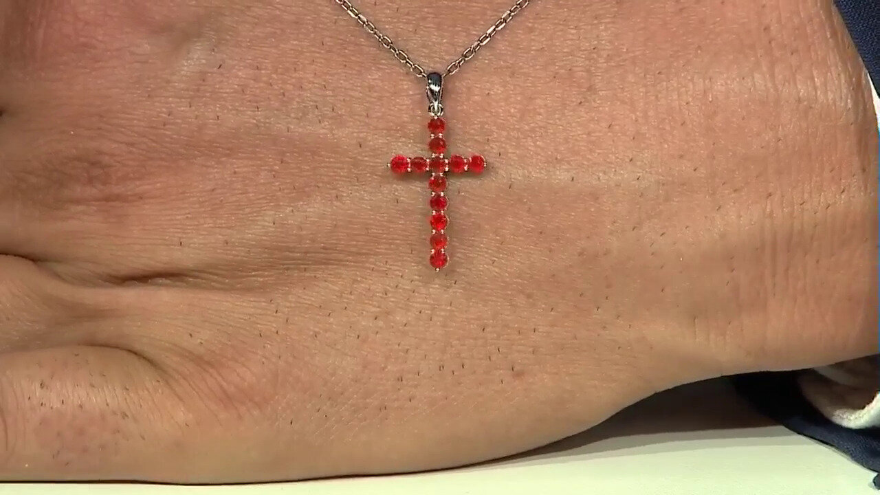 Video Pendentif en argent et Opale de Feu du Mexique