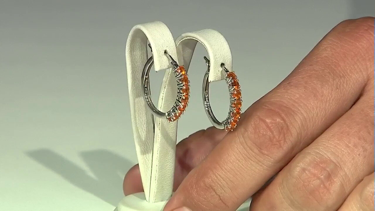 Video Boucles d'oreilles en argent et Opale de Feu du Mexique