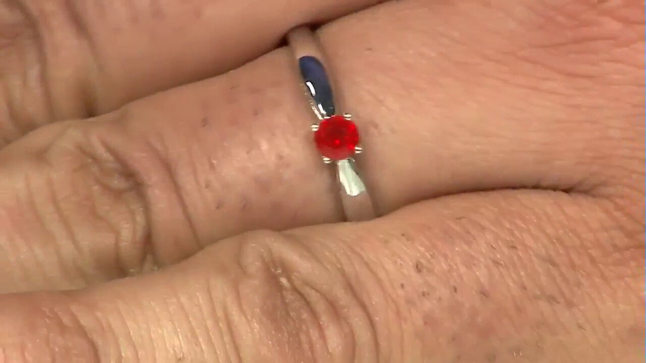 Video Mexican Fire Opal Silver Ring