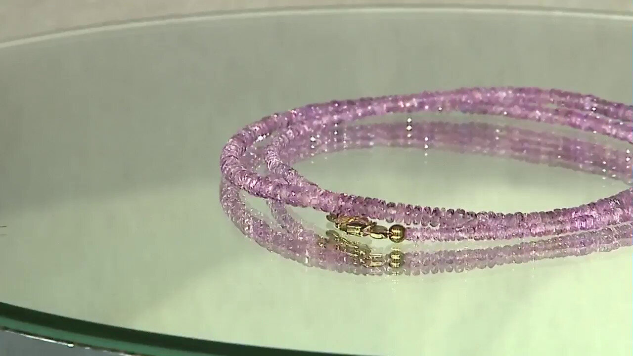 Video Pinkfarbener Ceylon-Saphir-Goldhalskette