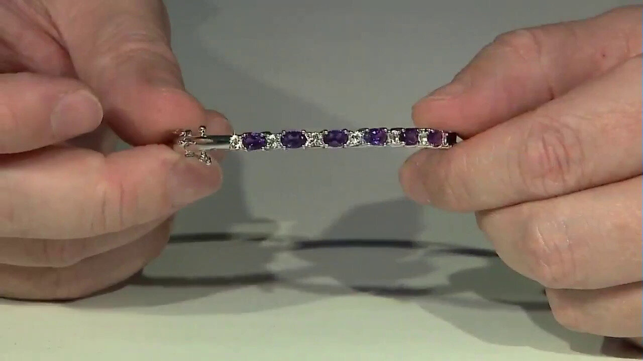 Video Brazalete en plata con Amatista de Zambia