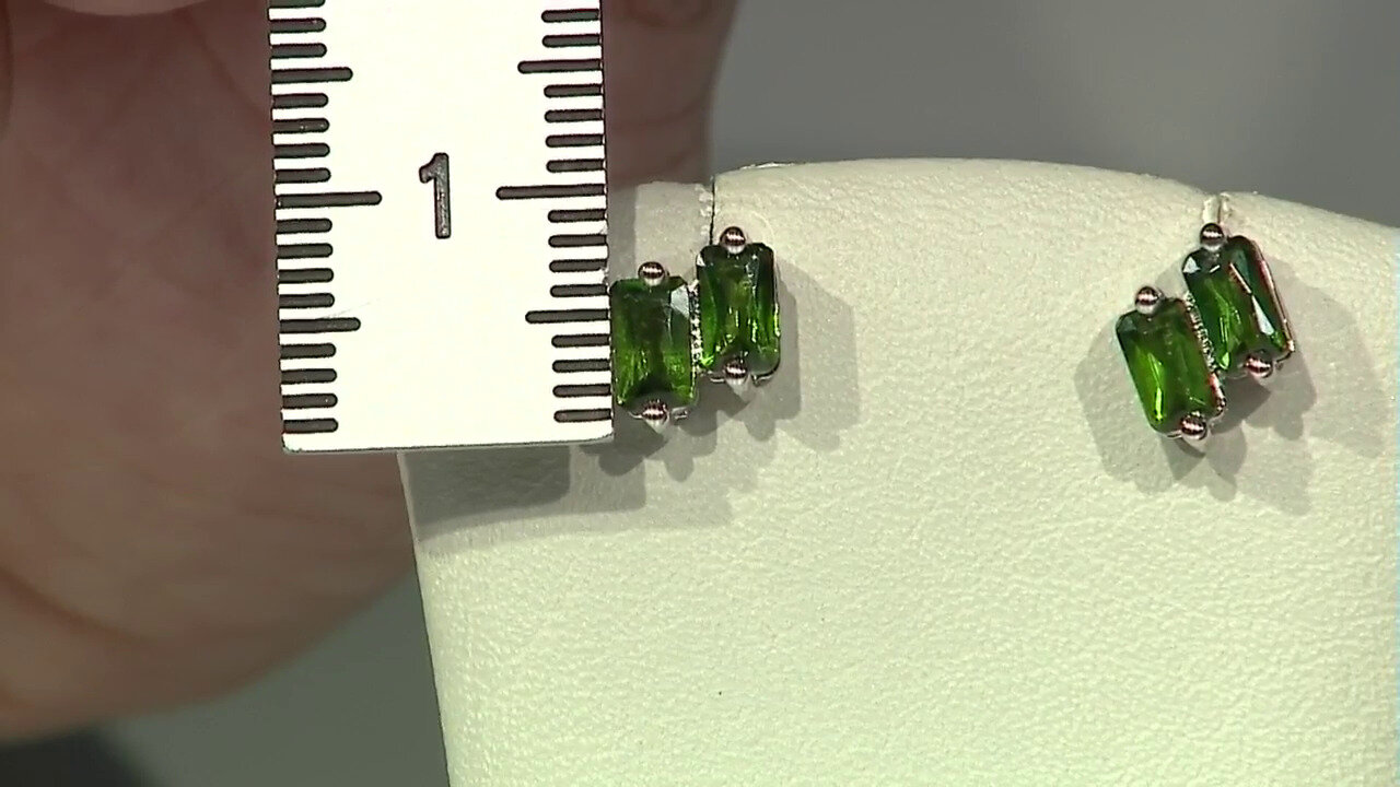 Video Russian Diopside Silver Earrings