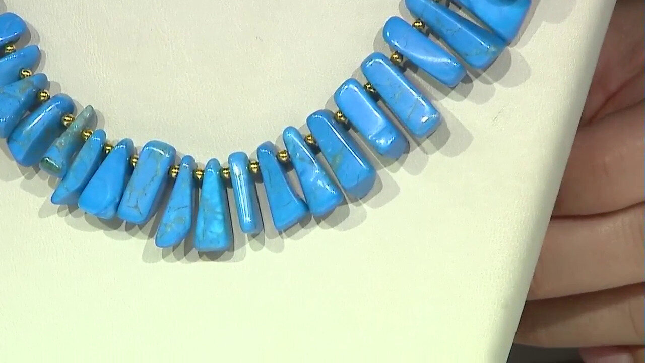 Video Blue Howlite Silver Necklace (Riya)