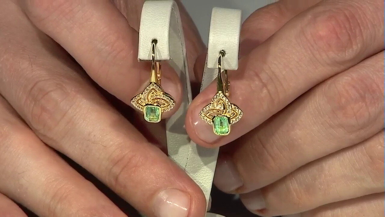 Video Boucles d'oreilles en argent et Emeraude de Colombie