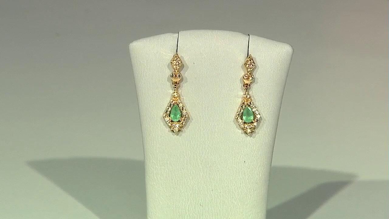 Video Boucles d'oreilles en argent et Emeraude de Colombie