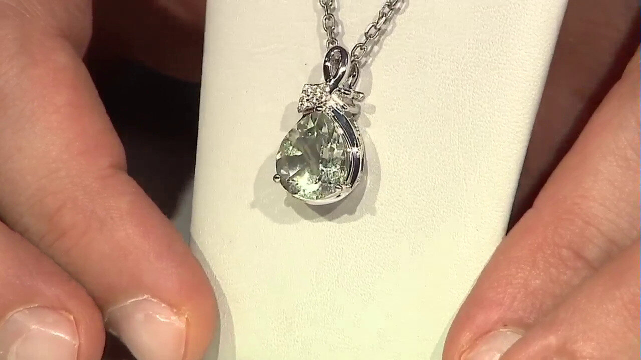 Video Pendentif en argent et Améthyste verte