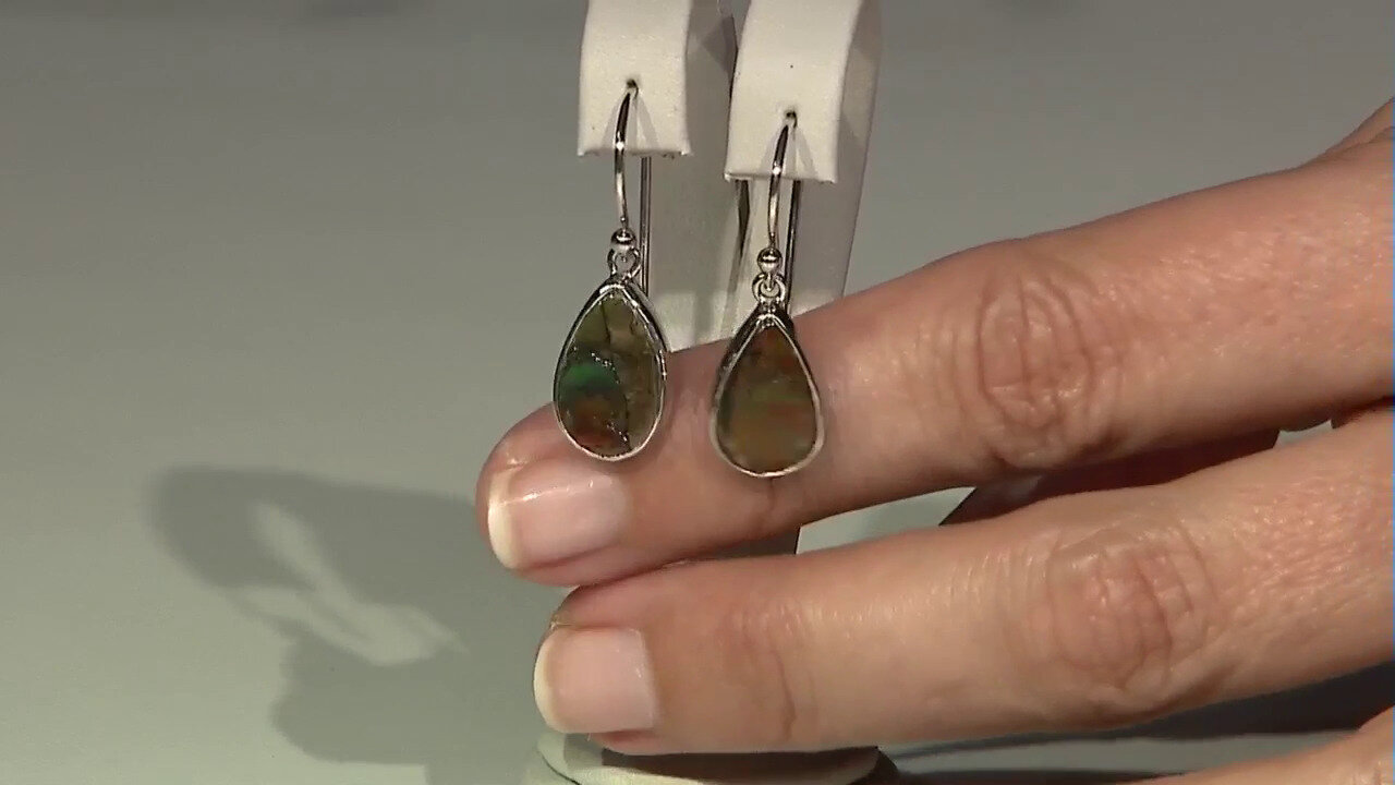 Video Ammolite Silver Earrings