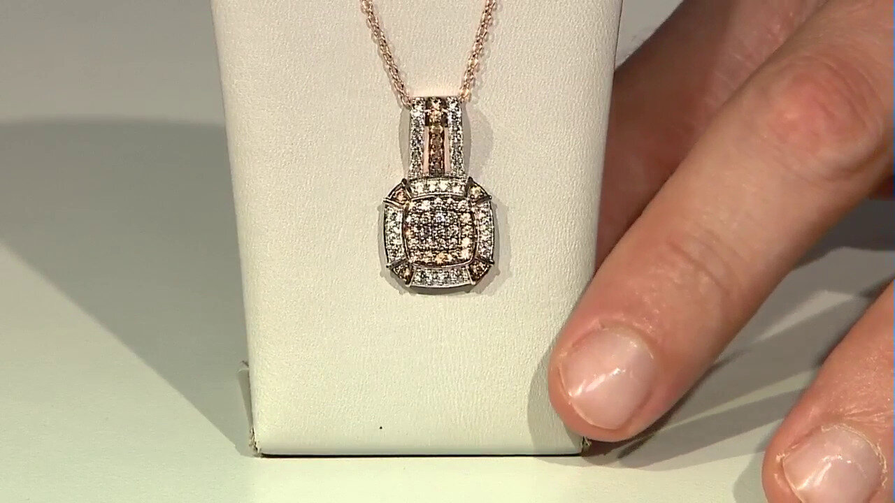 Video Champagne Zircon Silver Necklace