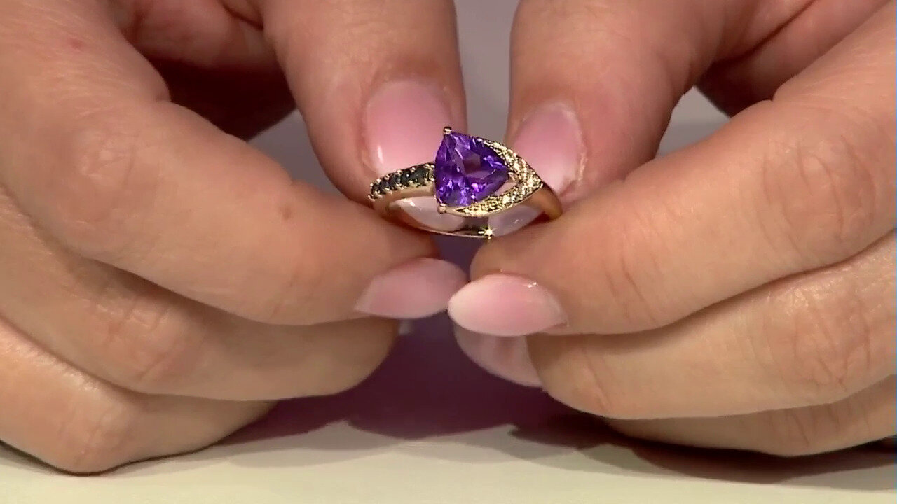 Video 9K Siberian Amethyst Gold Ring (Adela Gold)