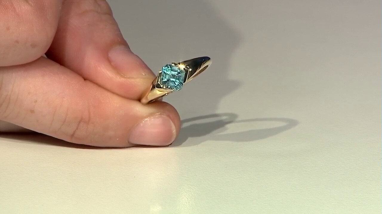 Video Gouden ring met een Gele Zirkoon (Adela Gold)