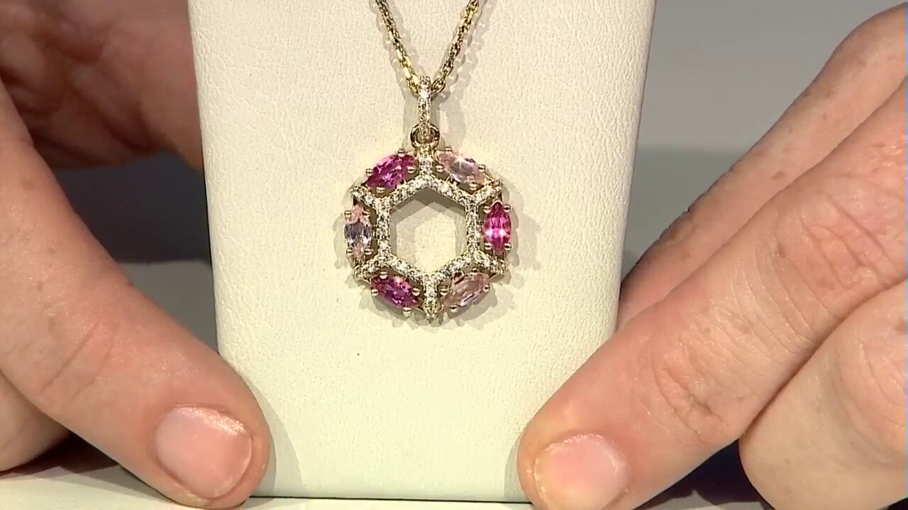 Video 9K Rubellite Gold Pendant (Adela Gold)