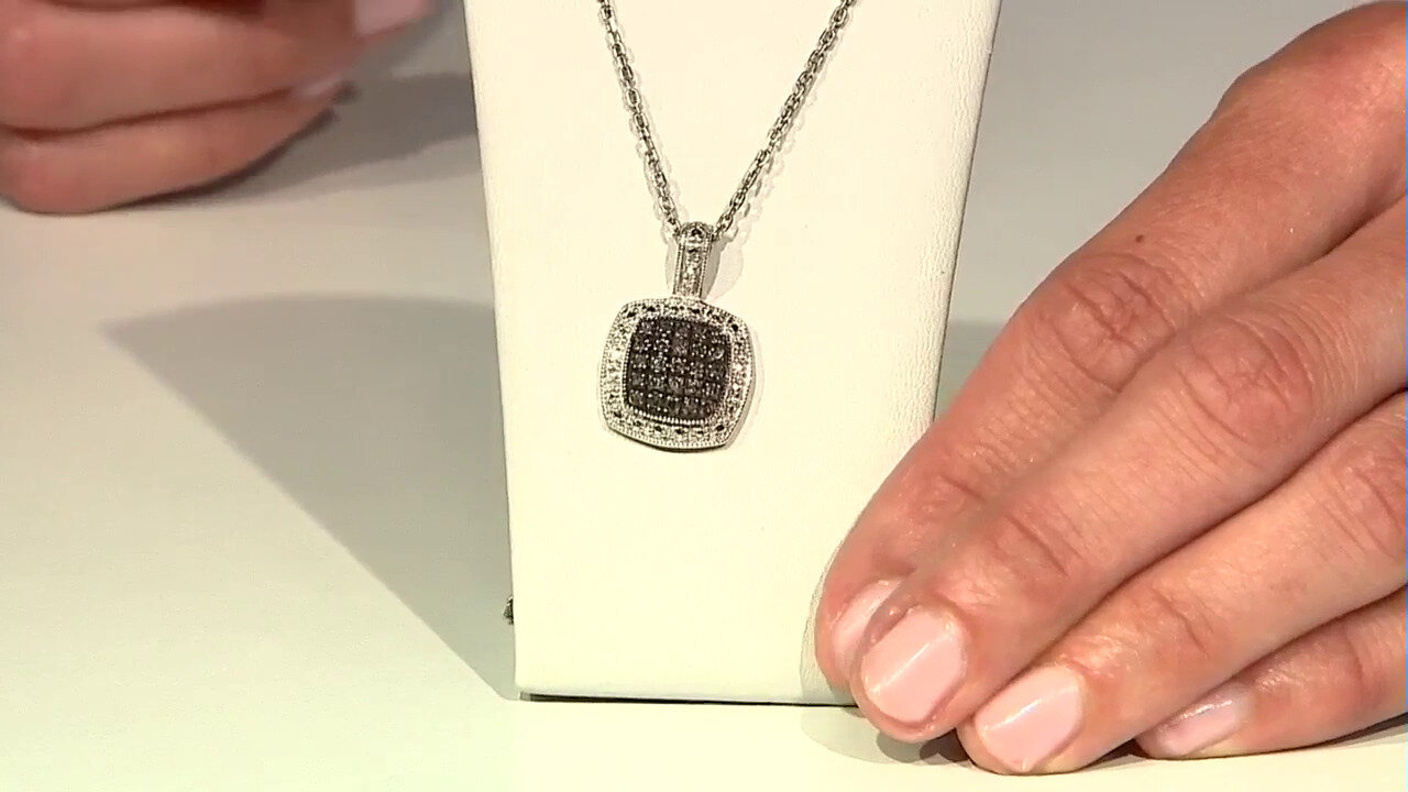 Video Champagne Diamond Silver Pendant