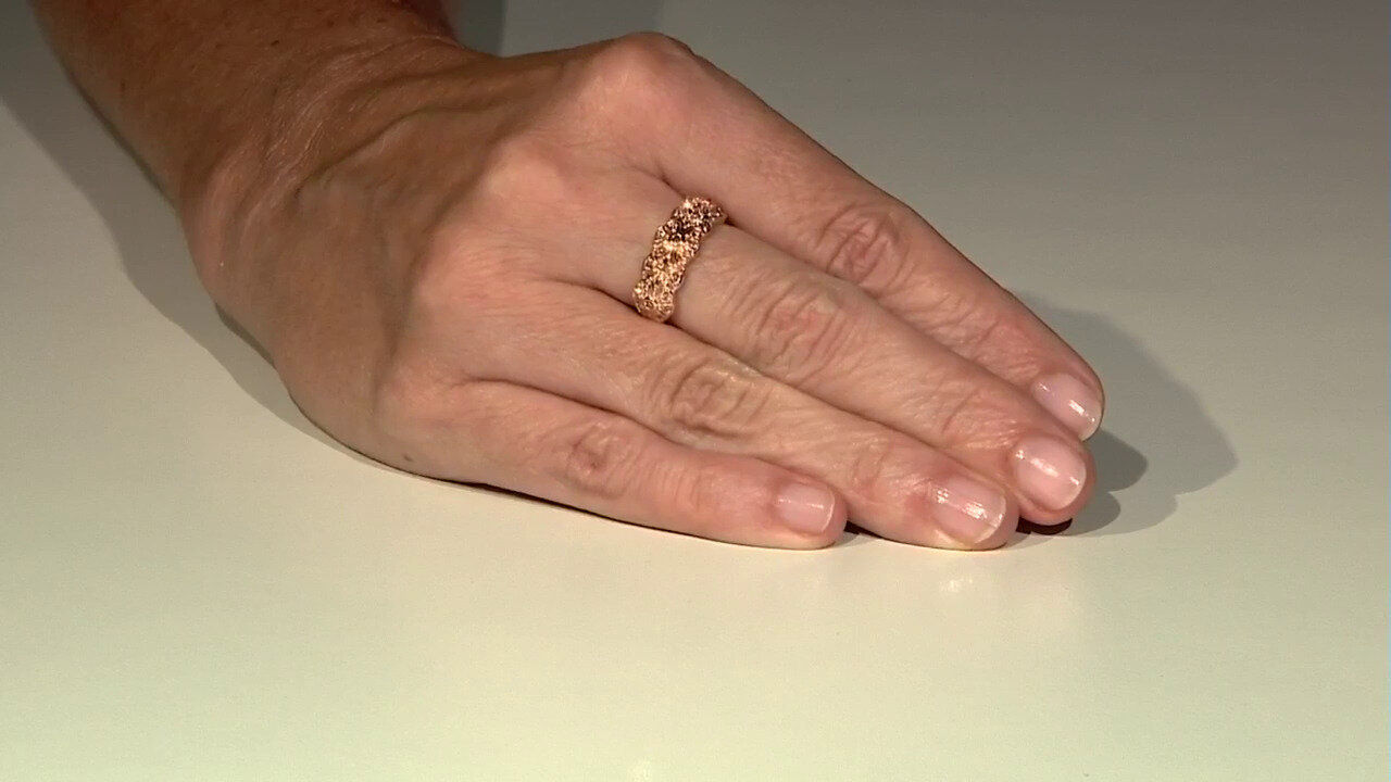 Video 9K SI1 Argyle Rose De France Diamond Gold Ring (Annette)