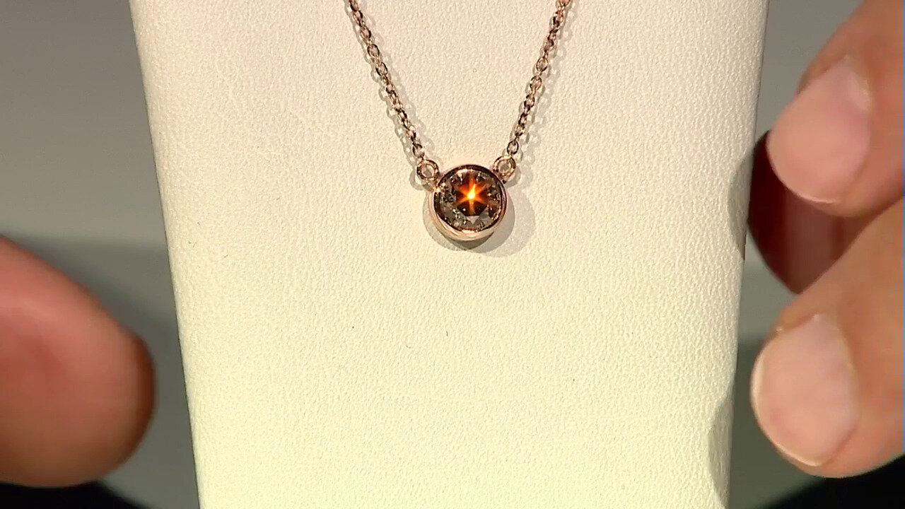 Video 18K VS1 Argyle Rose De France Diamond Gold Necklace (Annette)