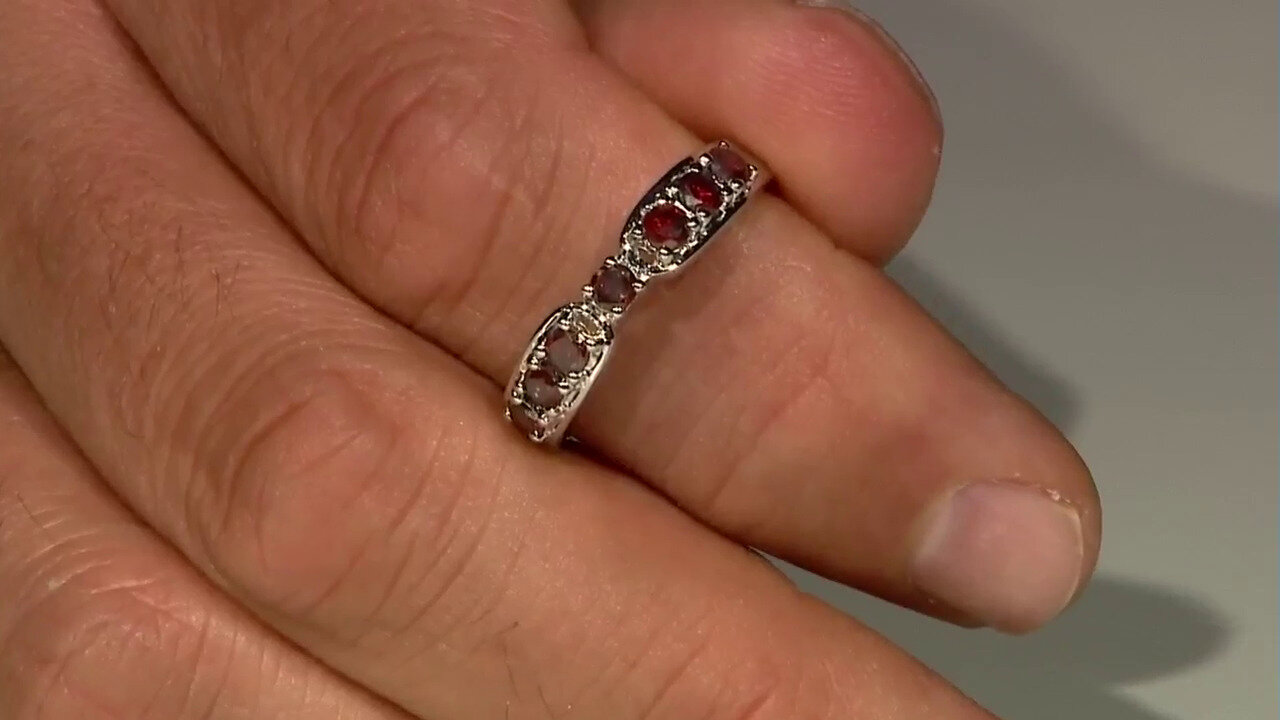 Video Zilveren herenring met Fancy diamanten