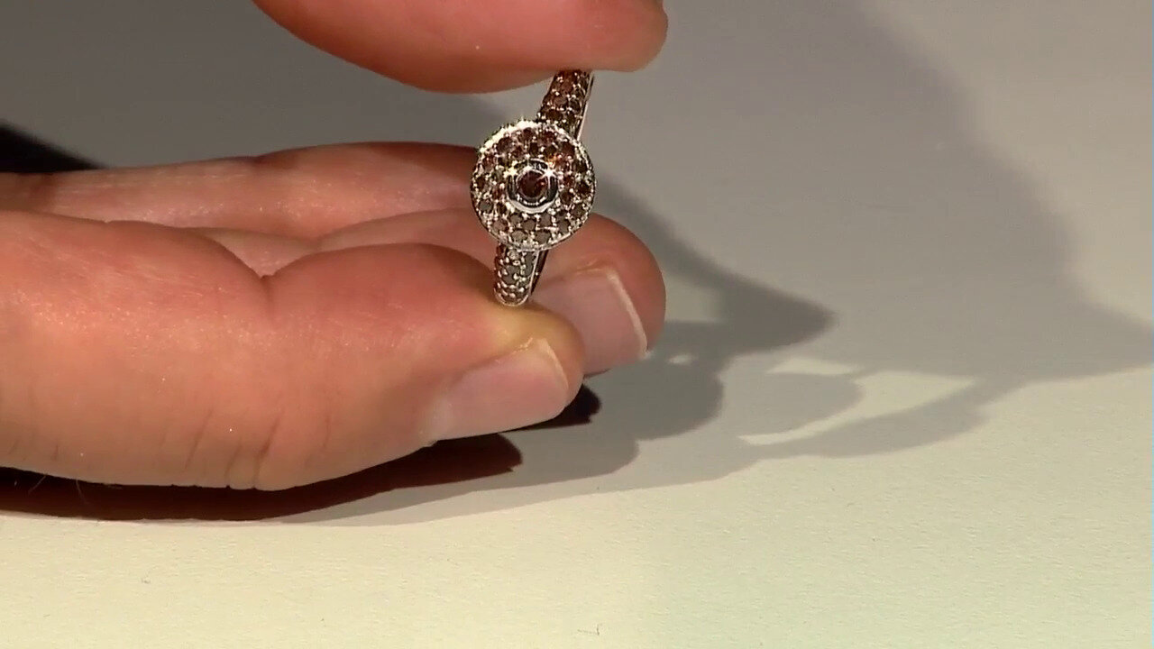 Video Zilveren ring met een Fancy diamant