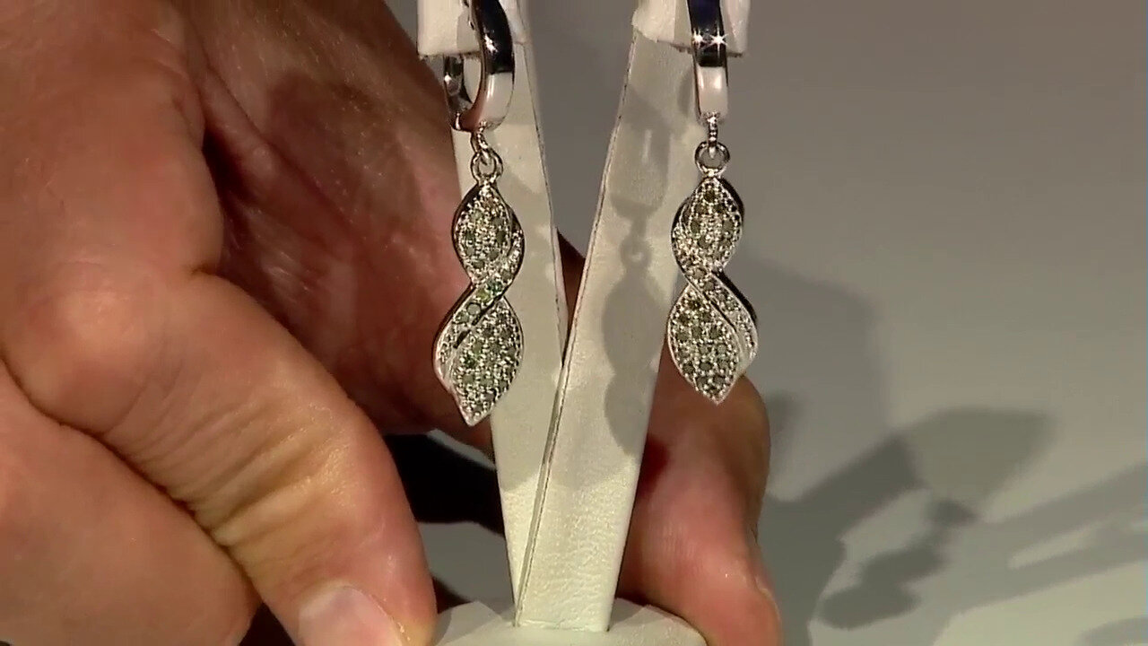 Video Fancy-Diamant-Silberohrringe