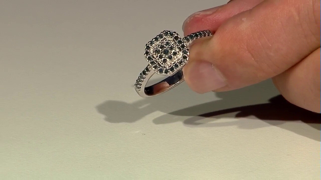 Video Fancy Diamond Silver Ring