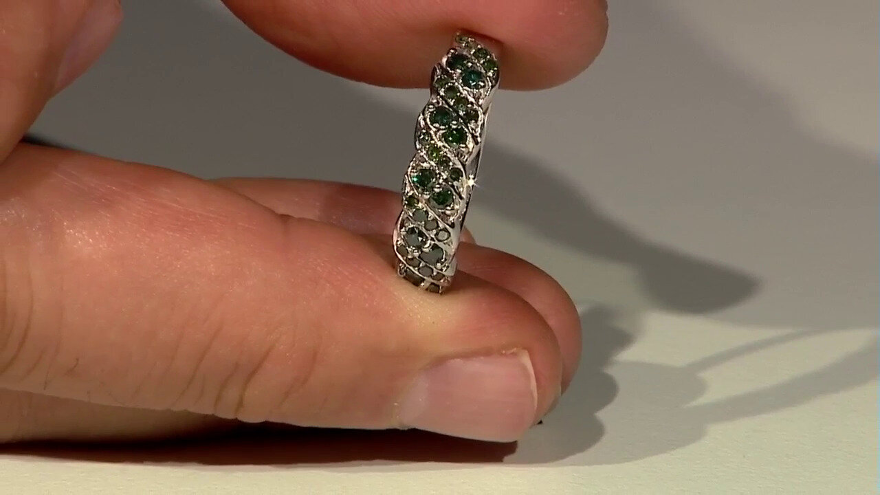 Video Orecchini placcati in platino con Diamante Fancy