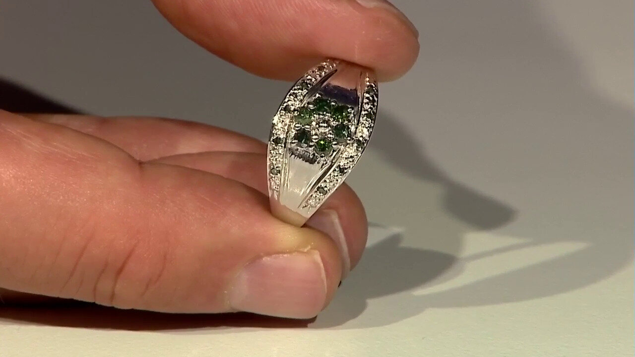 Video Bague en argent et Diamant fantaisie