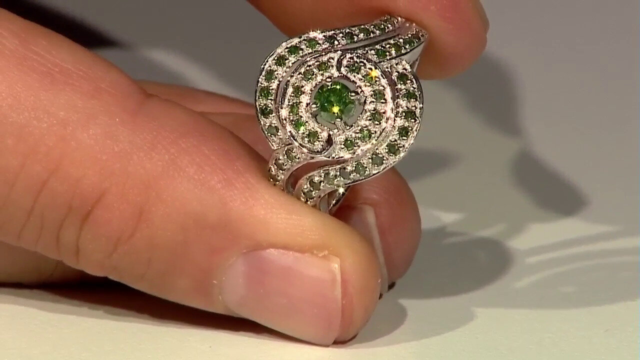 Video Anello in argento con Diamante Fancy