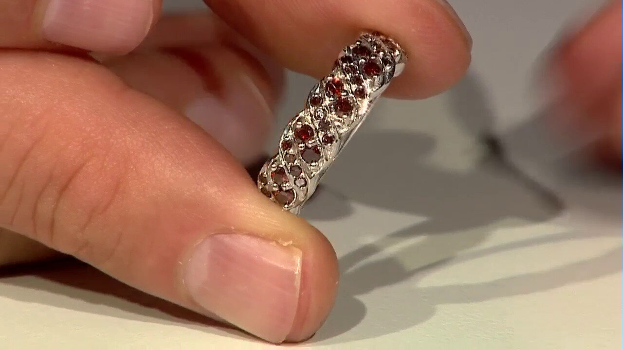 Video Fancy-Diamant-Silberring