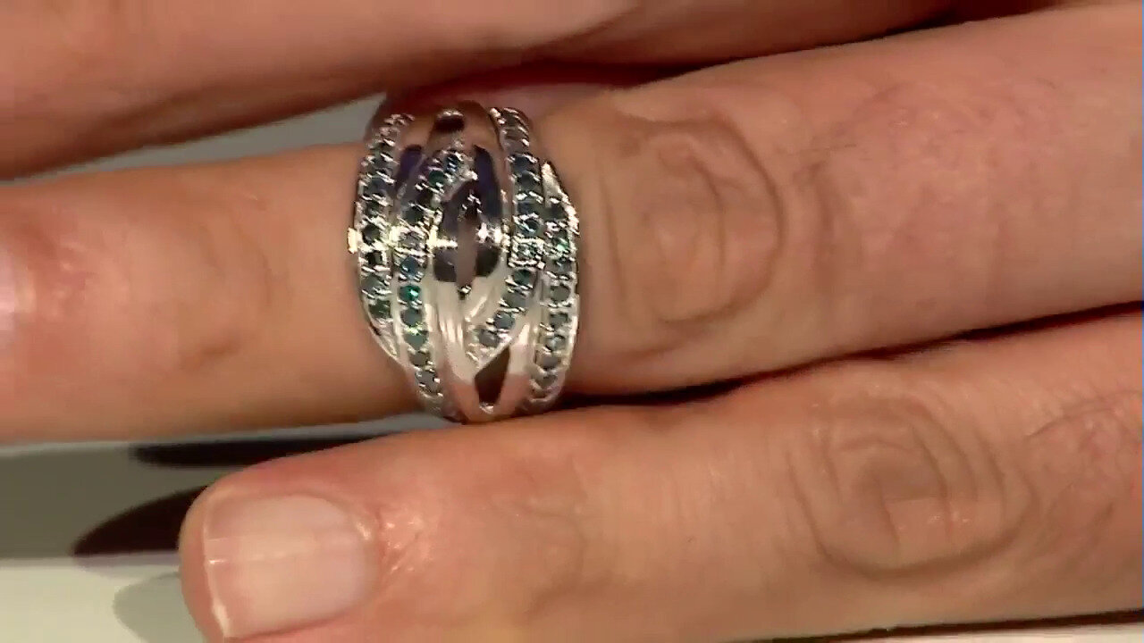 Video Fancy-Diamant-Silberring