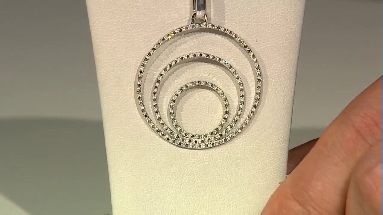 Video Fancy Diamond Silver Pendant