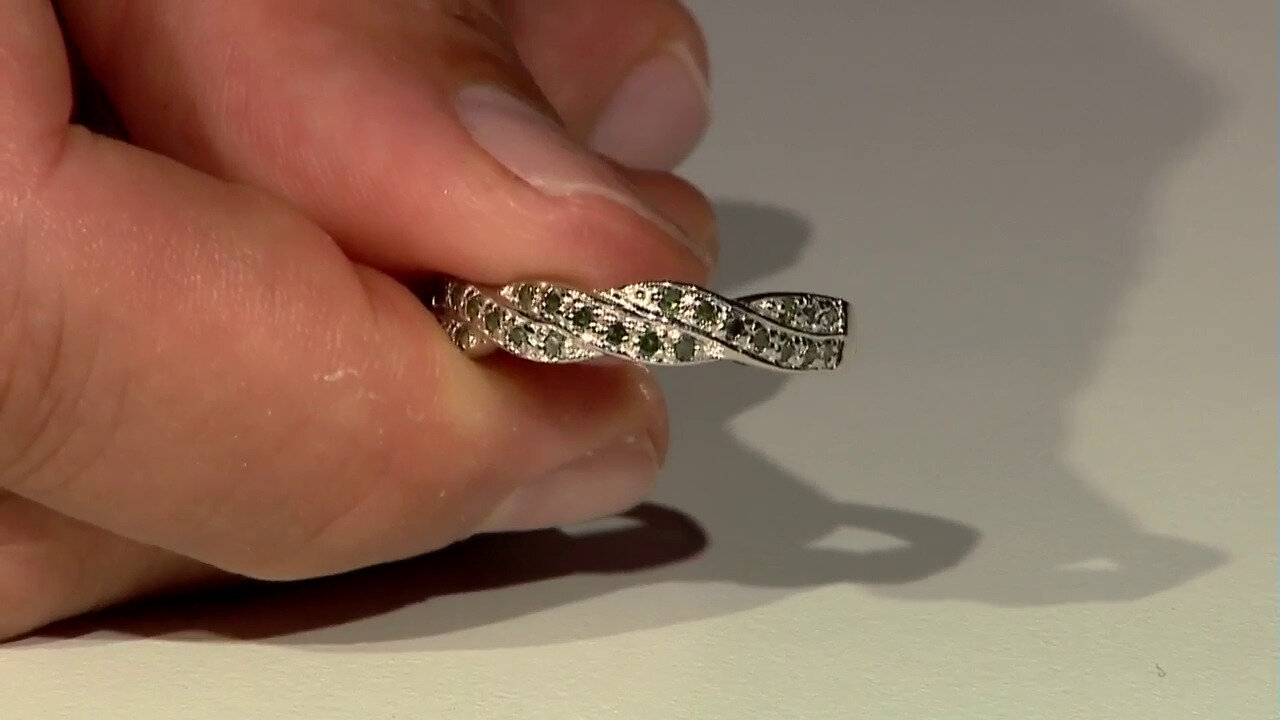 Video Fancy Diamond Silver Ring