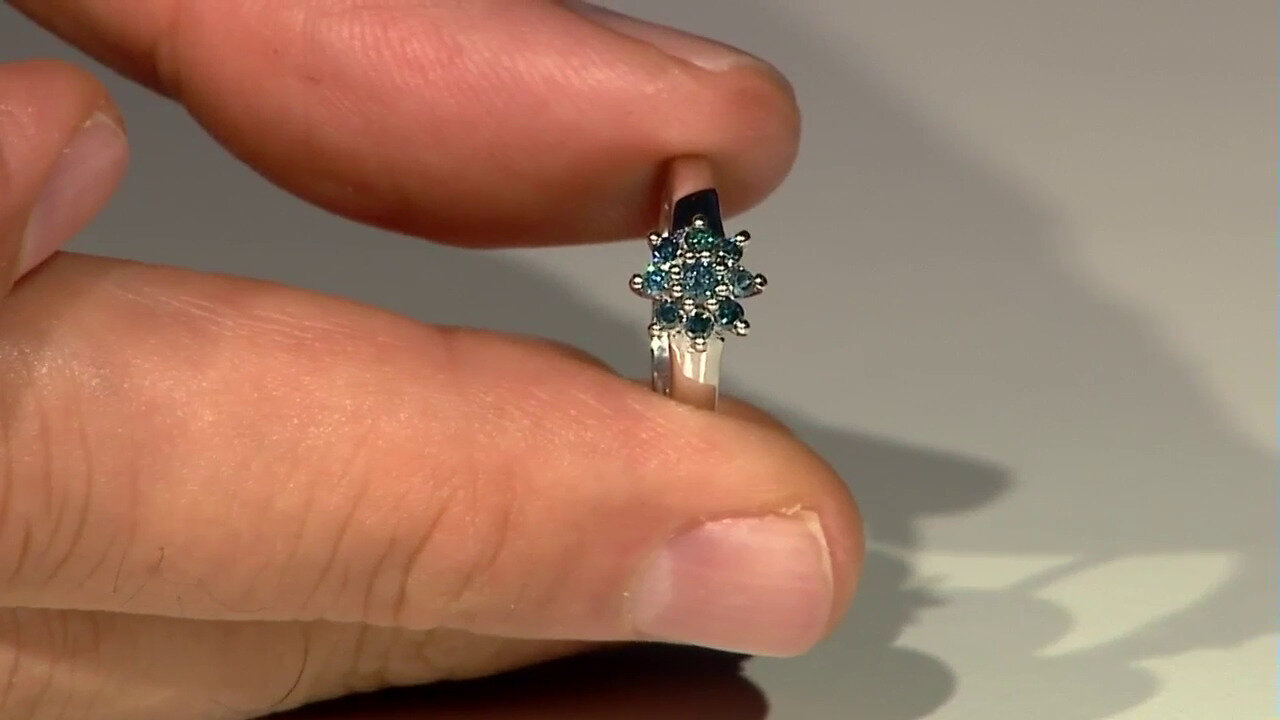 Video Fancy Diamond Silver Ring