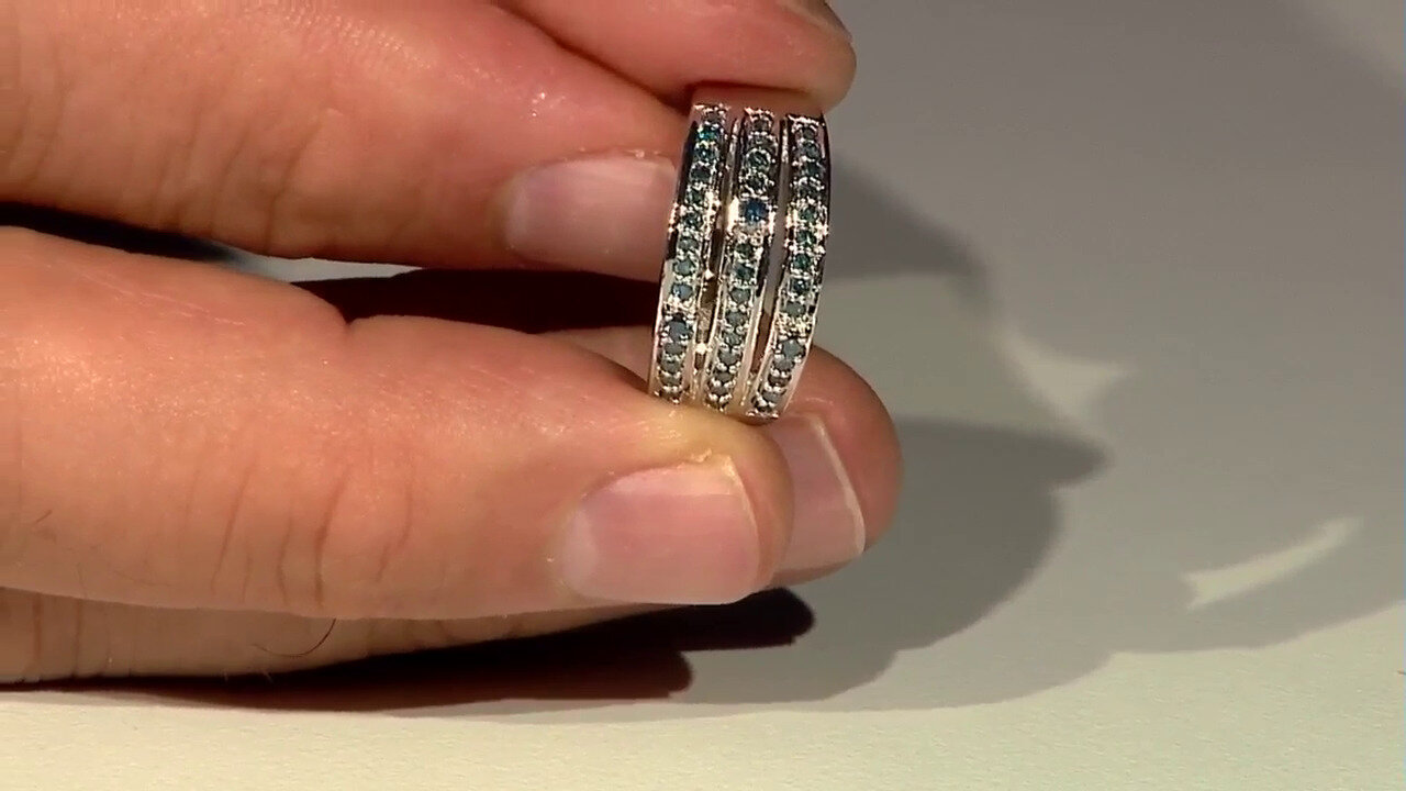 Video Anello placcato in platino con Diamante Fancy