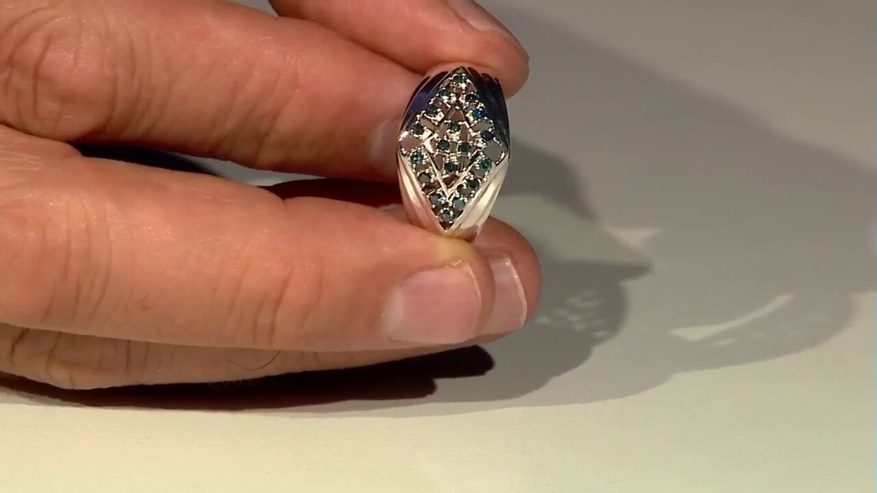 Video Bague pour homme en argent et Diamant fantaisie